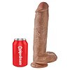 Dildo Realistic cu Testicule King 11 Inch  Caramel Thumb 1