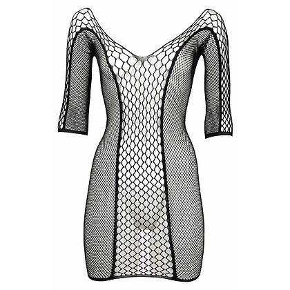 Le Desir Duo Net Sleeved Mini Dress Negru S-L