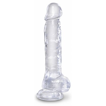 King Penis Clear Dildo Transparent Realistic Cu Testicule