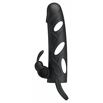 Prelungitor Pretty Love Penis Sleeve With Ball Strap Negru