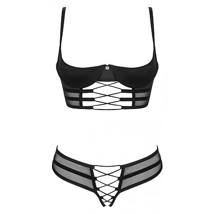 Set Obsessive Roxelia Decupat Negru M-L