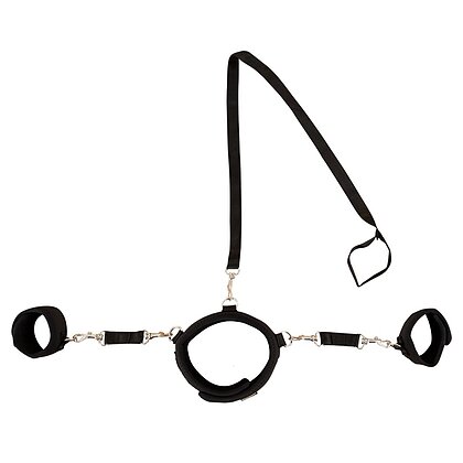 Set Collar With Cuffs And Leash Negru