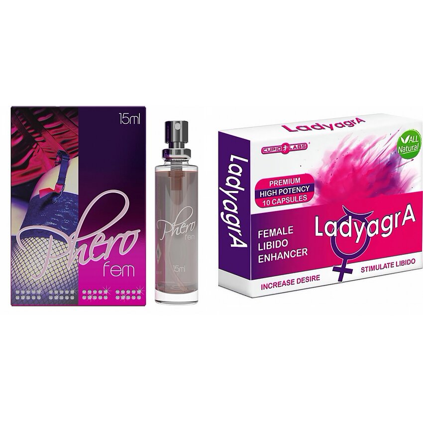 Pachet Parfum Feromoni PheroFem + Cadou Pastile Libido Ladyagra 10buc